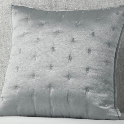 Hudson Park Nouveau Quilted Euro Sham Charcoal Grey 1
