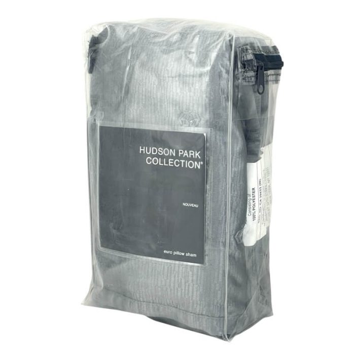 Hudson Park Nouveau Quilted Euro Sham Charcoal Grey 3