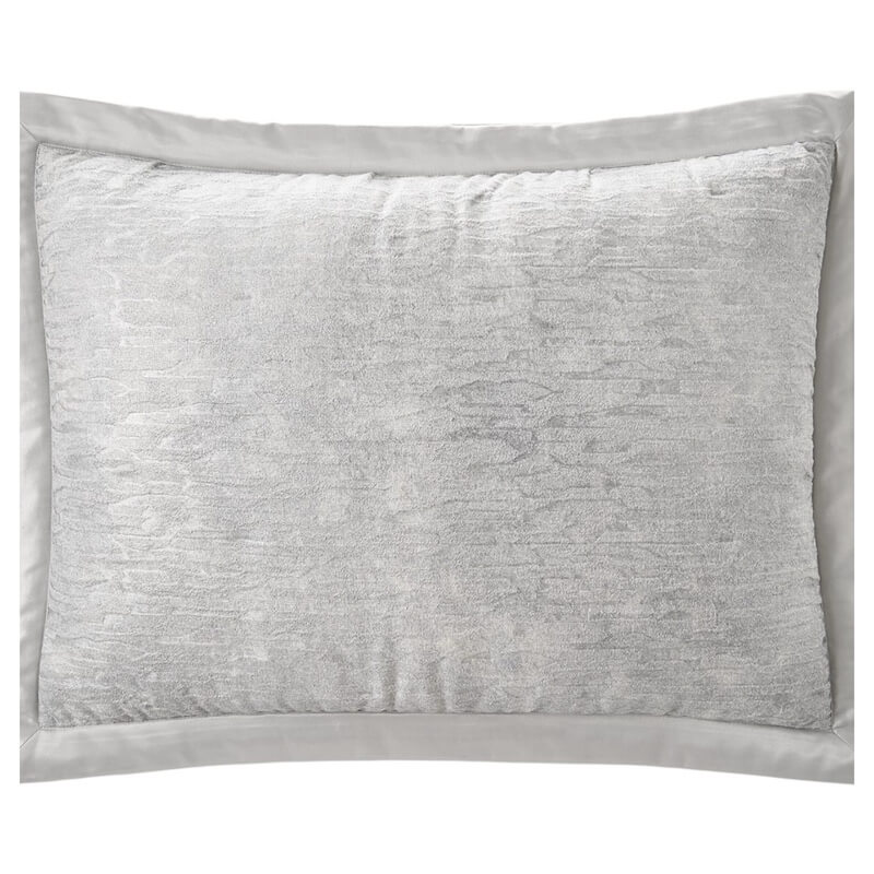 Hudson Park Ripple Texture Quilted Sham Pale Silver