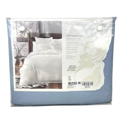 Sky 500 Thread Count 5 Piece King Duvet Set Coast Blue 2