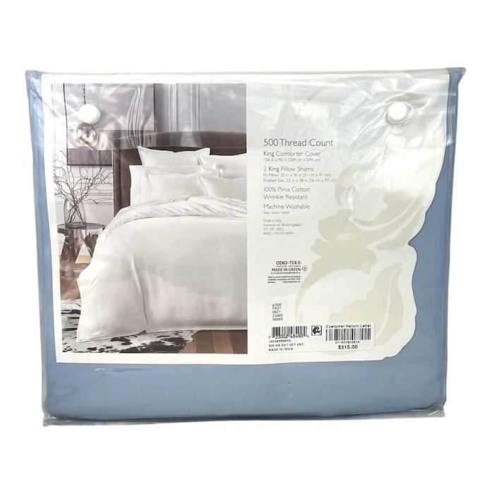 Sky 500 Thread Count 5 Piece King Duvet Set Coast Blue 2