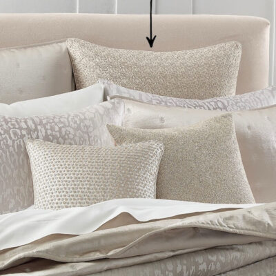 Hudson Park Animale Stripe Embroidered Euro Sham Taupe 2