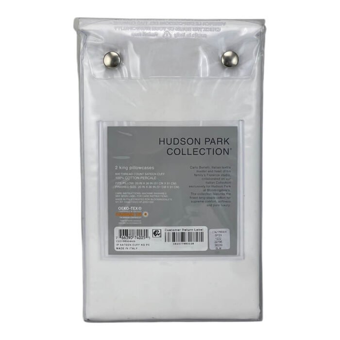 Hudson Park Italian Linens Percale Sateen Cuff King Pillowcases 3