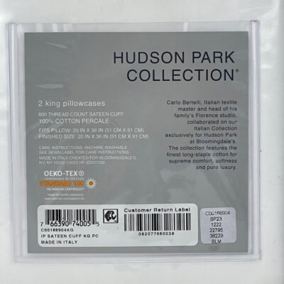Hudson Park Italian Linens Percale Sateen Cuff King Pillowcases 4