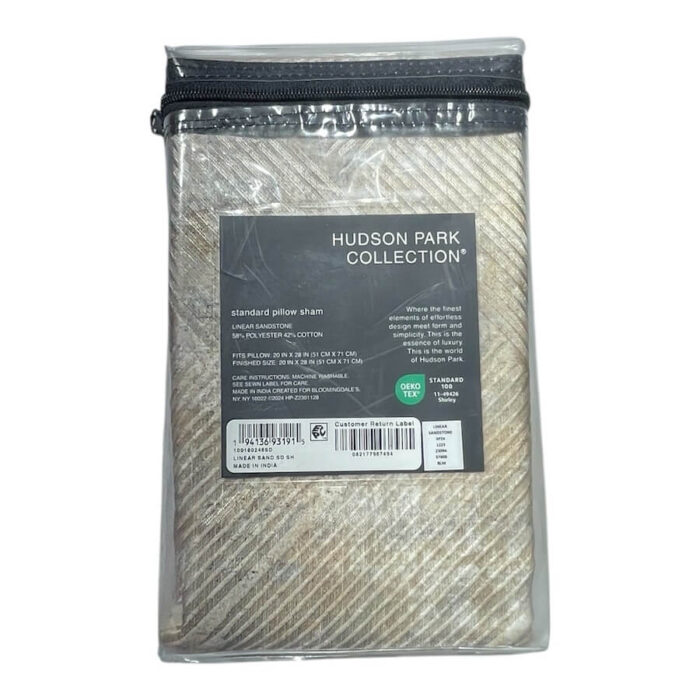 Hudson Park Linear Sandstone Standard Sham Gold 2