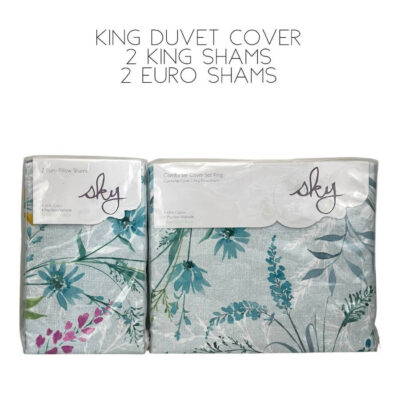 Sky Spring Posies King Duvet Set