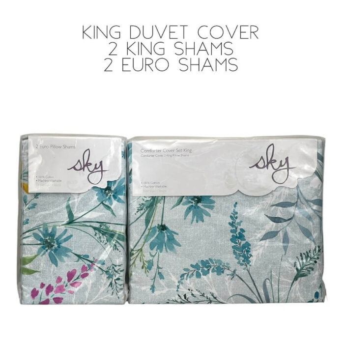 Sky Spring Posies King Duvet Set