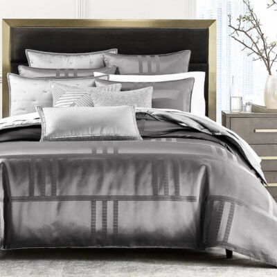 Hotel Collection Structure Duvet Set Charcoal Grey 2