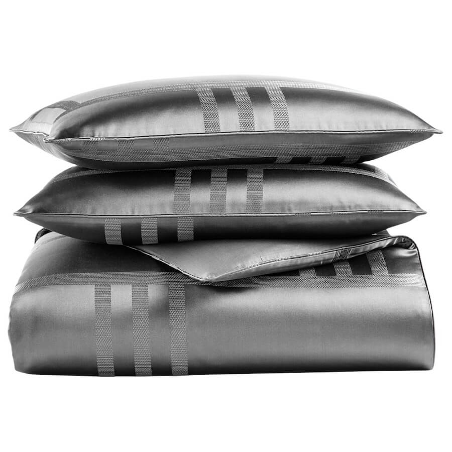 Hotel Collection Structure Duvet Set Charcoal Grey