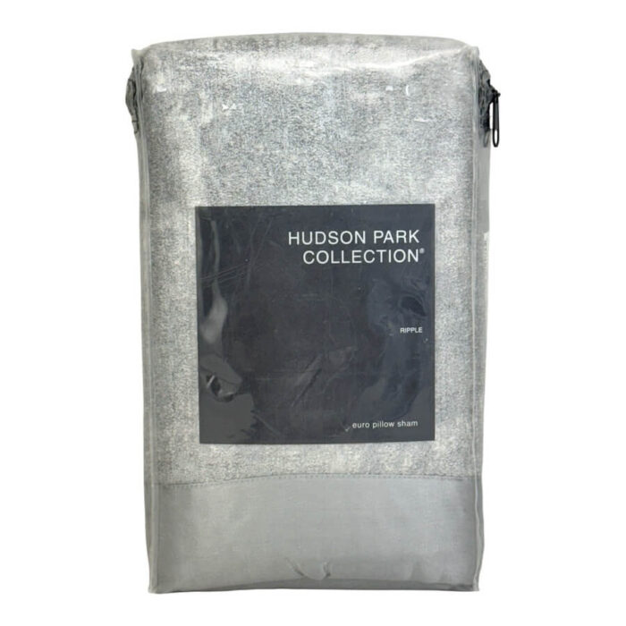 Hudson Park Ripple Texture Quilted Euro Sham Silver 2