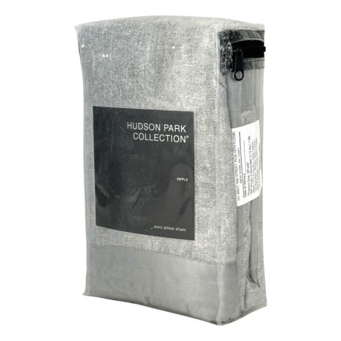 Hudson Park Ripple Texture Quilted Euro Sham Silver 3
