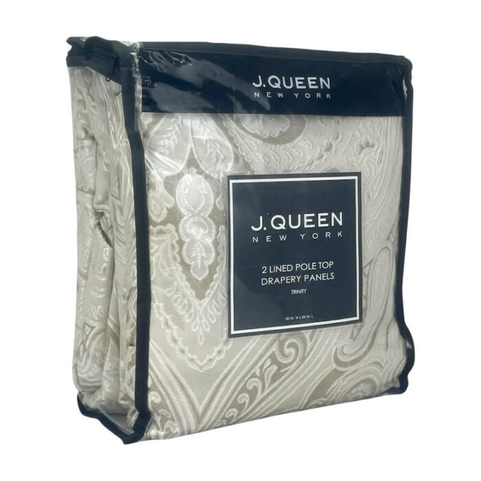 J Queen New York Trinity Window Panels & Tie Backs Set 3