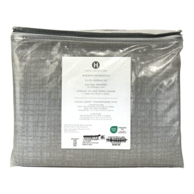Hotel Collection Modern Crosshatch King Duvet Set 4