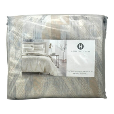 Hotel Collection Textured Chevron Full/Queen Duvet Set 4