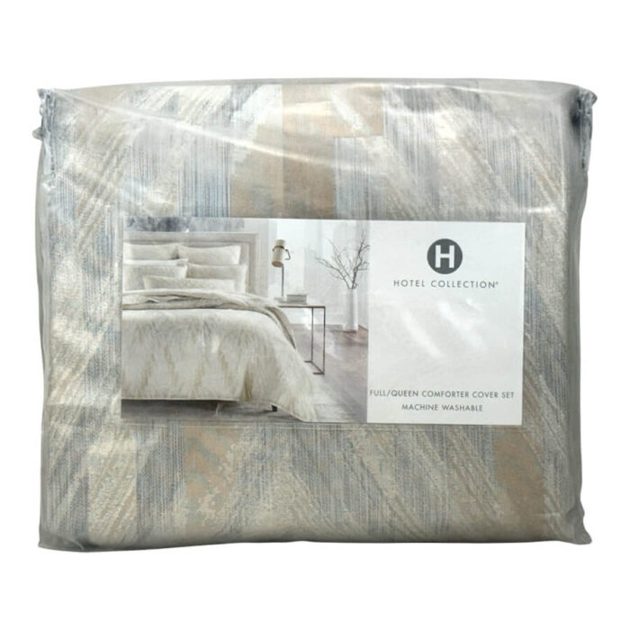 Hotel Collection Textured Chevron Full/Queen Duvet Set 4
