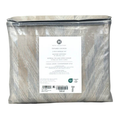 Hotel Collection Textured Chevron Full/Queen Duvet Set 5