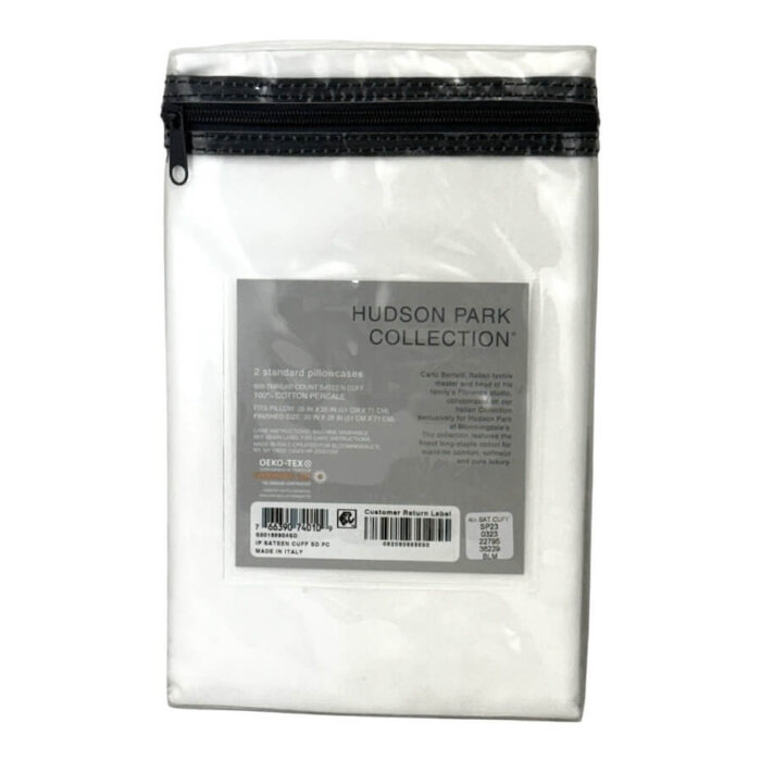 Hudson Park Italian Linens Cuff Standard Pillowcases Silver 2