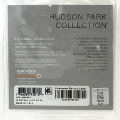 Hudson Park Italian Linens Cuff Standard Pillowcases Silver 3
