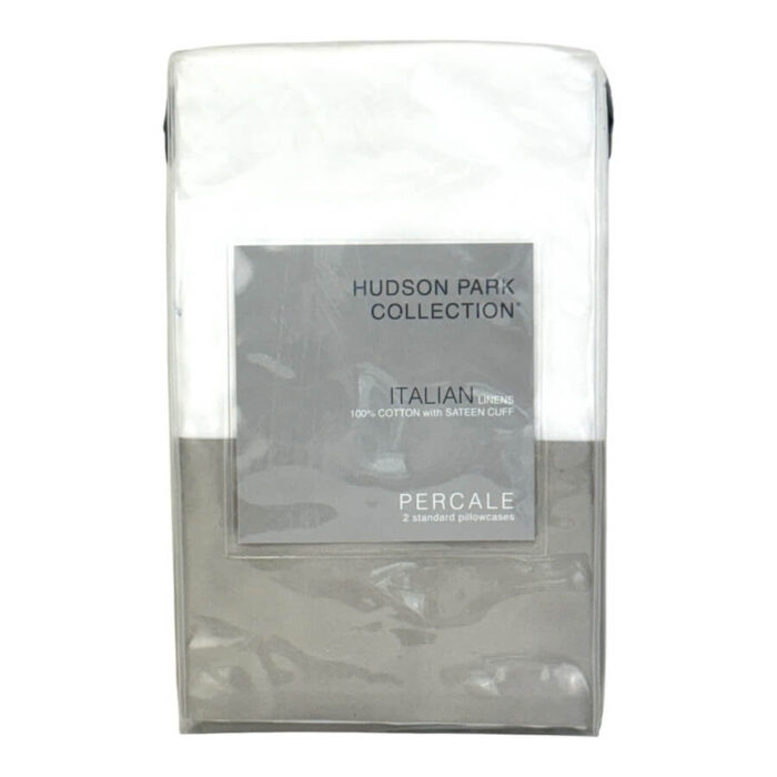 Hudson Park Italian Linens Cuff Standard Pillowcases Silver
