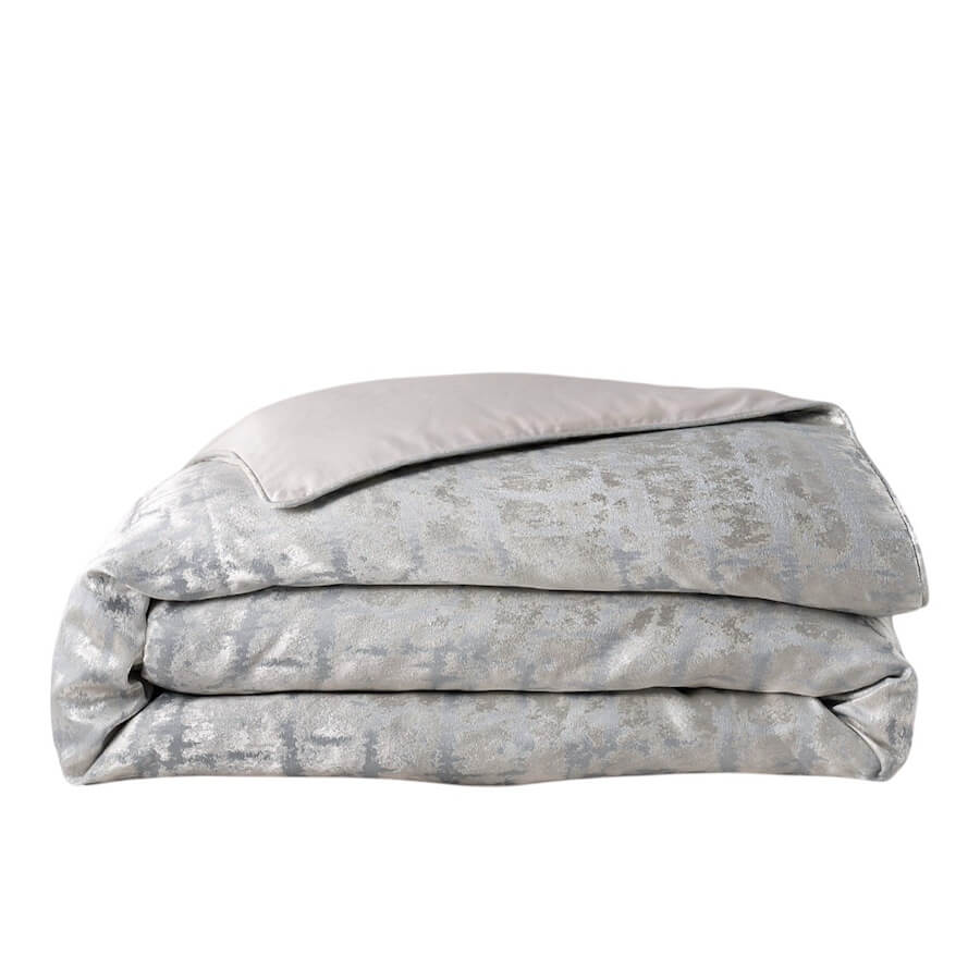 Hudson Park Woven Shibori Duvet Cover Light Slate