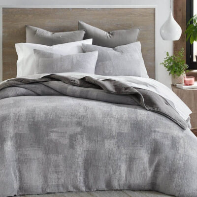 Oake Drybrush Matelasse Duvet Set Gray 2