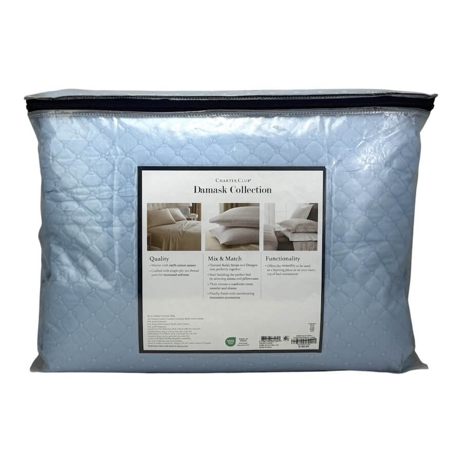 Charter Club Damask Quilted King Coverlet Set Horizon Blue 2 Charter Club Damask Quilted King Coverlet Set Horizon Blue 2