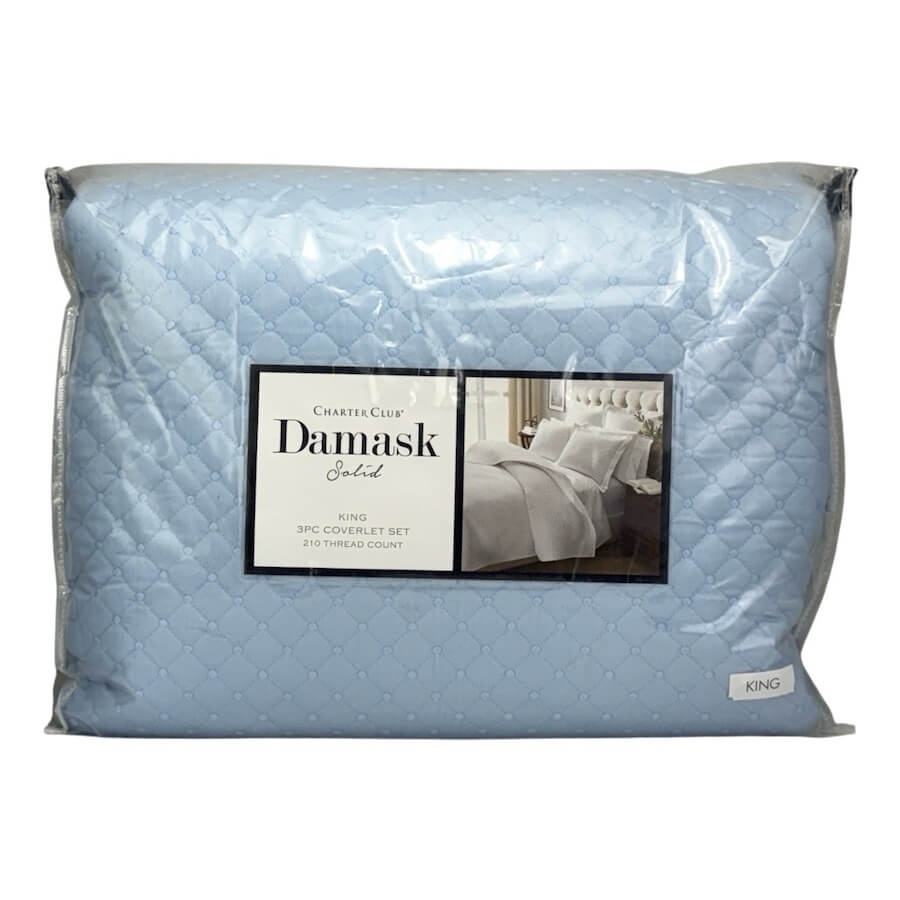 Charter Club Damask Quilted King Coverlet Set Horizon Blue Charter Club Damask Quilted King Coverlet Set Horizon Blue