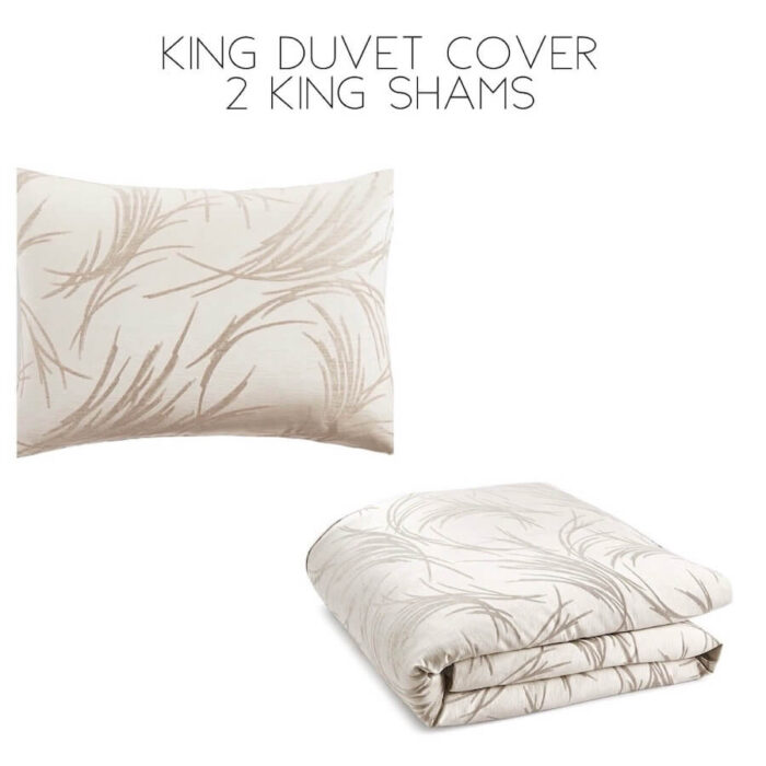 Hudson Park Brushstroke 3 Piece King Duvet Set Taupe