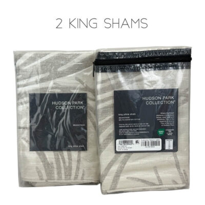 Hudson Park Brushstroke 3 Piece King Sham Set Taupe 2