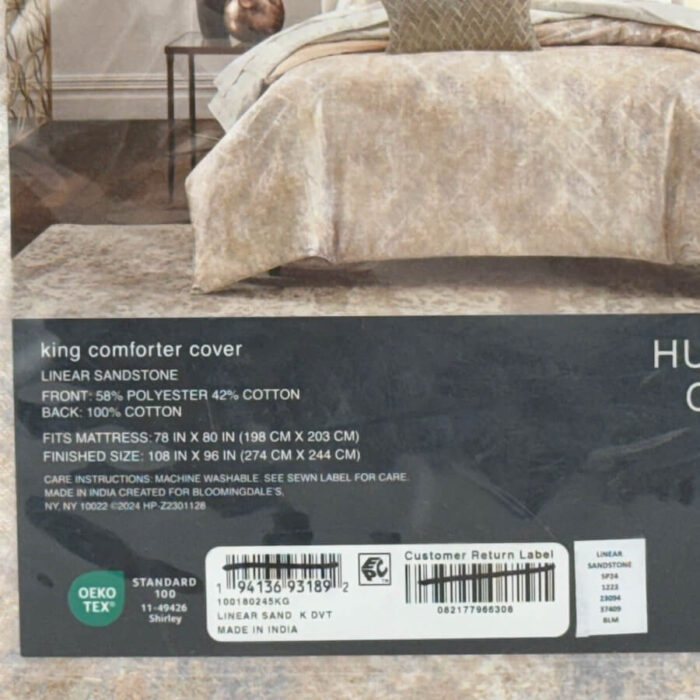 Hudson Park Linear Sandstone King Duvet Cover Gold 3