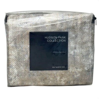 Hudson Park Linear Sandstone King Duvet Cover Gold