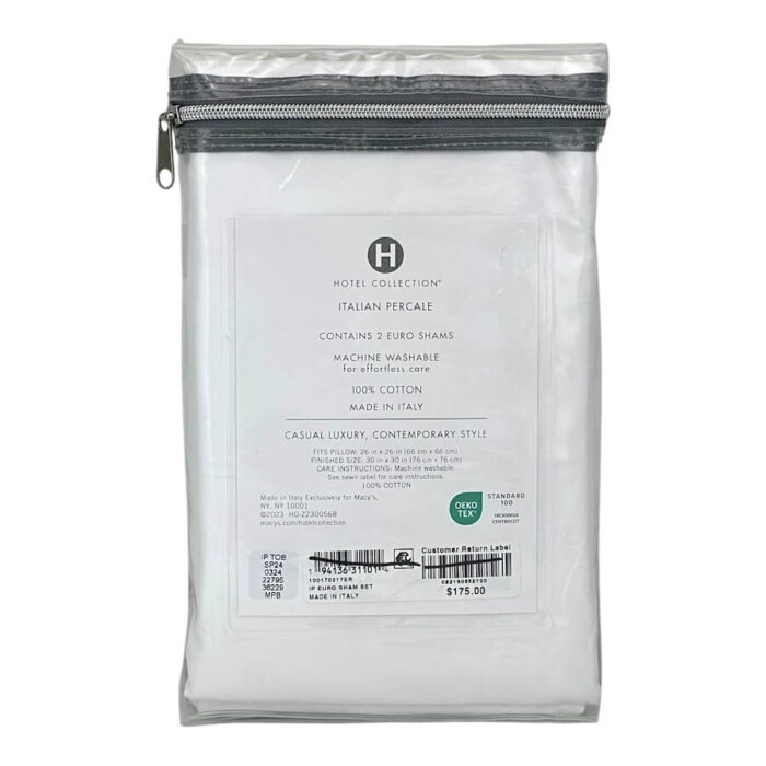 Hotel Collection Italian Percale Euro Sham Set White 3