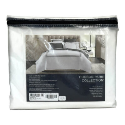 Hudson Park Embroidered Geo Twin Duvet Cover Charcoal 2