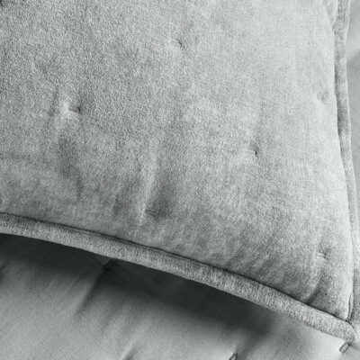 Hudson Park Textured Chenille Quilted Euro Sham Gray 1