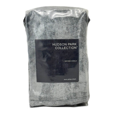 Hudson Park Textured Chenille Quilted Euro Sham Gray 2