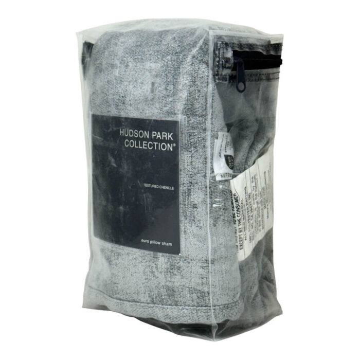 Hudson Park Textured Chenille Quilted Euro Sham Gray 3