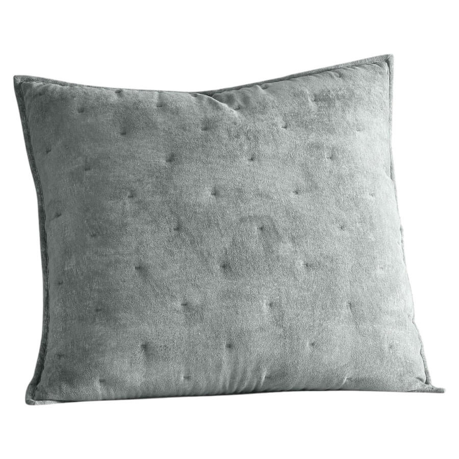 Hudson Park Textured Chenille Quilted Euro Sham Gray