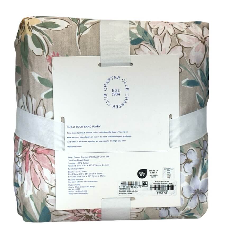 Charter Club Damask Designs Border Garden King Duvet Set 2 Charter Club Damask Designs Border Garden King Duvet Set 2