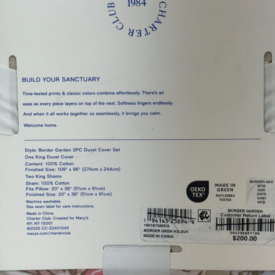 Charter Club Damask Designs Border Garden King Duvet Set 3 Charter Club Damask Designs Border Garden King Duvet Set 3