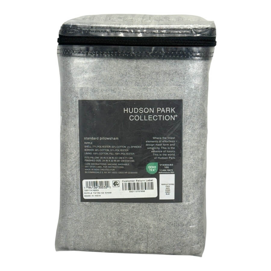 Hudson Park Ripple Texture Standard Sham Silver 2 Hudson Park Ripple Texture Standard Sham Silver 2