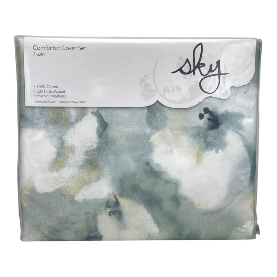 Sky Freya Inky Floral Twin Duvet Cover Set Sky Freya Inky Floral Twin Duvet Cover Set 2