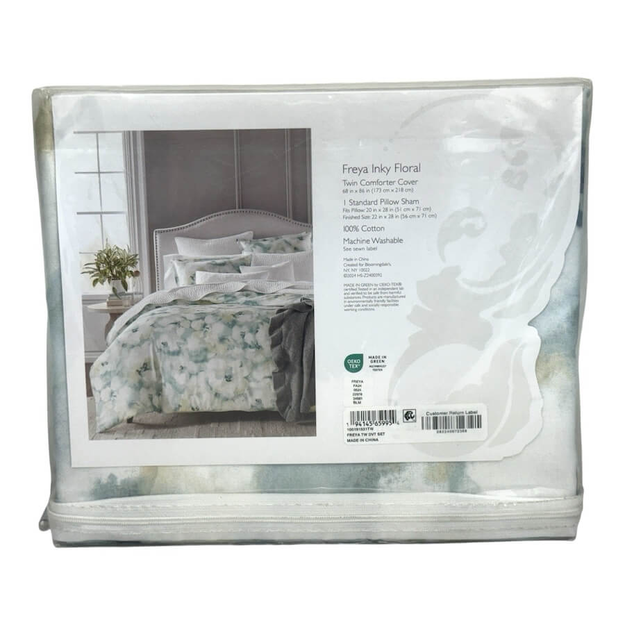 Sky Freya Inky Floral Twin Duvet Cover Set 2 Sky Freya Inky Floral Twin Duvet Cover Set 3