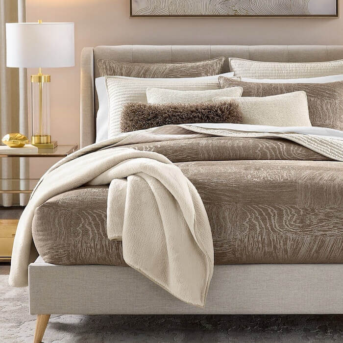 Hudson Park Textured Inlay Duvet Cover Truffle Brown 2 Hudson Park Textured Inlay King Duvet Cover Truffle Brown 2