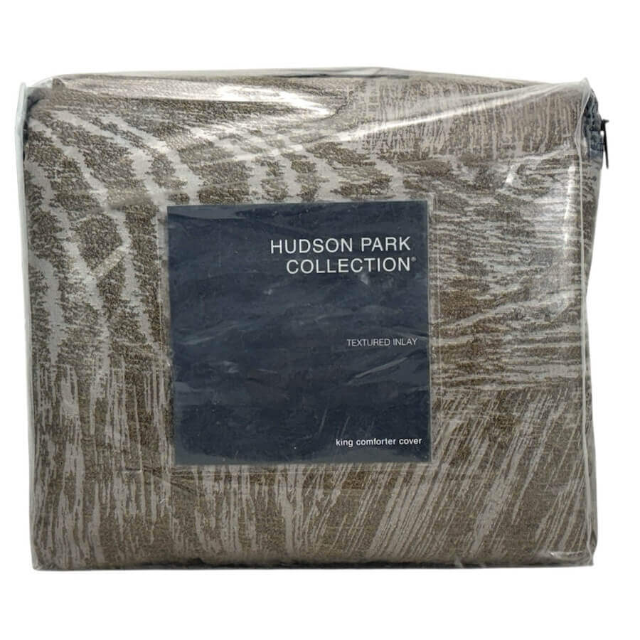 Hudson Park Textured Inlay King Duvet Cover Truffle Brown Hudson Park Textured Inlay King Duvet Cover Truffle Brown
