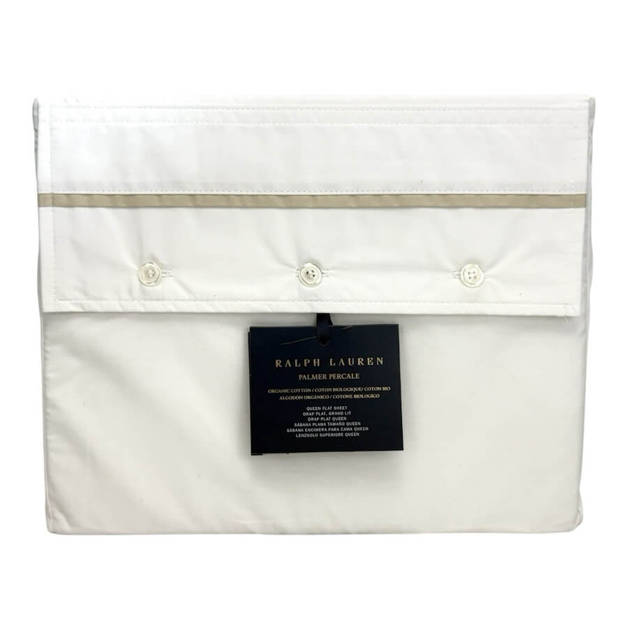 Ralph Lauren Palmer Percale Organic Cotton Queen Flat Sheet Ralph Lauren Palmer Percale Organic Cotton Queen Flat Sheet
