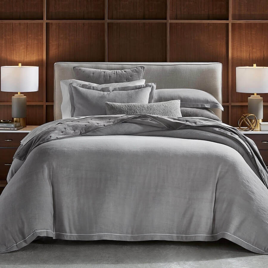 Hotel Collection Linen Blend Duvet Set Charcoal Grey