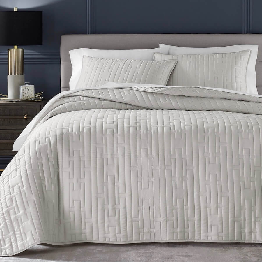 Hotel Collection Chain Link Quilted Coverlet Set Silver 2 Hotel Collection Chain Link Quilted Coverlet Set Silver 2