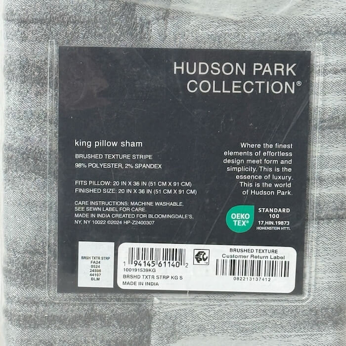 Hudson Park Brushed Texture Stripe King Sham Gray 3 Hudson Park Brushed Texture Stripe King Sham Gray 3