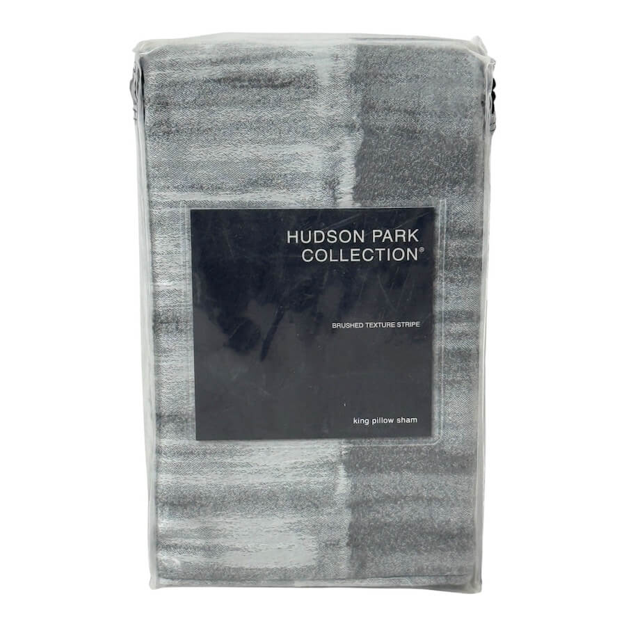 Hudson Park Brushed Texture Stripe King Sham Gray Hudson Park Brushed Texture Stripe King Sham Gray