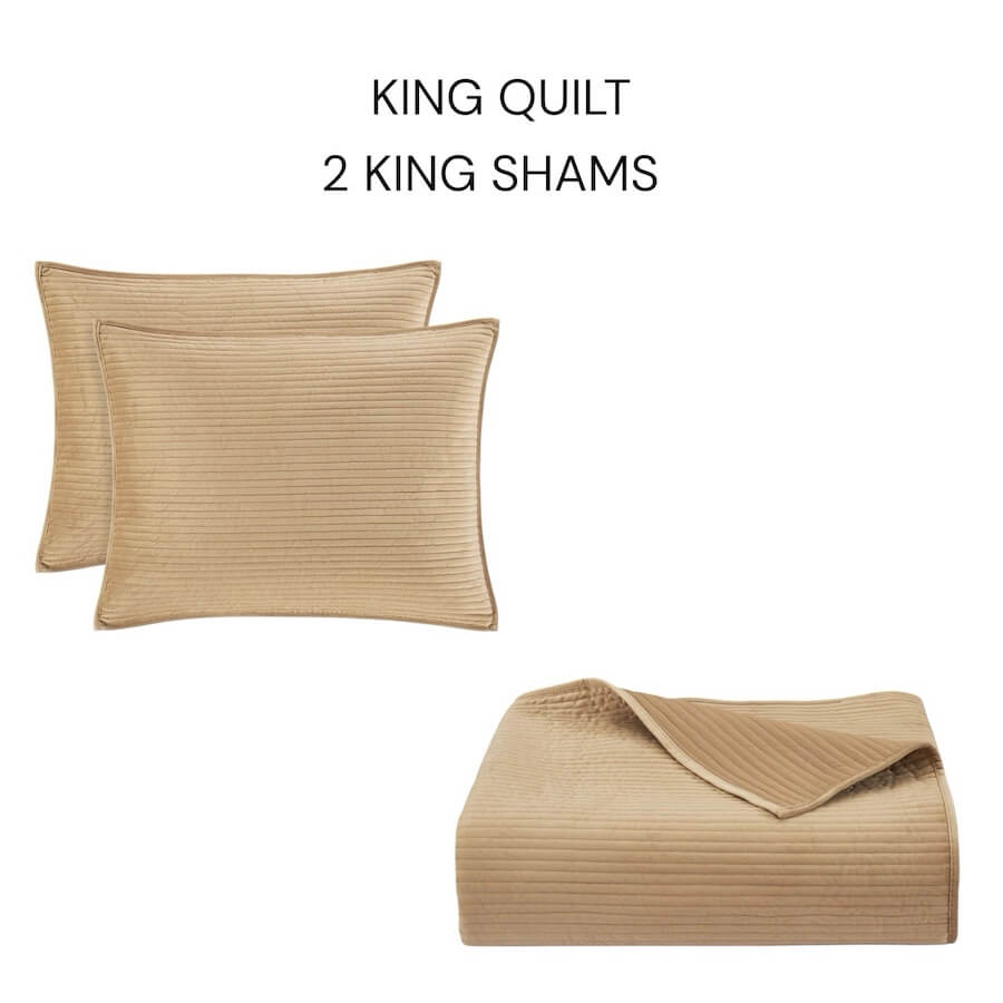 J Queen New York Townsend Quilted King Coverlet Set Gold J Queen New York Townsend Quilted King Coverlet Set Gold
